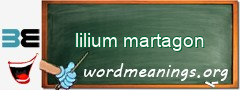 WordMeaning blackboard for lilium martagon